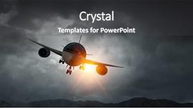  Presentation with accident - Amazing PPT theme having airplane accident mixed media backdrop and a dark gray colored foreground