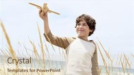  Presentation with elementary - Beautiful presentation featuring airplane among plants on beach backdrop and a lemonade colored foreground