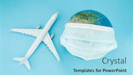  Presentation with respiratory - Presentation design featuring airplane-and-earth-model-respiratory background and a arctic colored foreground