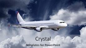  Presentation with fly - Cool new PPT theme with airplane at fly backdrop and a light blue colored foreground