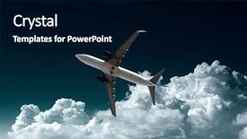  Presentation with airplane engine - Presentation design consisting of wind energy - electricity pylons and lines background and a yellow colored foreground.