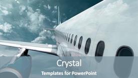  Presentation with fly - Colorful PPT layouts enhanced with airplane at fly backdrop and a seafoam green colored foreground
