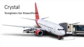  Presentation with airline - Amazing PPT layouts having airplane at the gate isolated backdrop and a white colored foreground