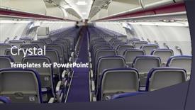  Presentation with cabin - Beautiful presentation design featuring airplane-cabin-interrior-with-empty backdrop and a dark gray colored foreground
