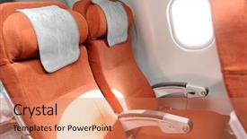  Presentation with airbus - PPT layouts featuring airplane cabin of airbus background and a coral colored foreground