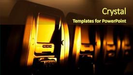  Presentation with chairs - PPT theme having airplane chairs lighted by sunset background and a tawny brown colored foreground