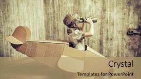  Presentation with imagination - Cool new slides with airplane childhood fantasy imagination retro backdrop and a coral colored foreground