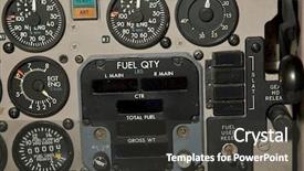  Presentation with aircraft - PPT layouts having airplane cockpit - aircraft gauges background and a dark gray colored foreground