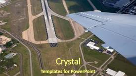  Presentation with aircraft engine - PPT theme enhanced with airplane engine - airport landing road view background and a tawny brown colored foreground