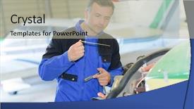  Presentation with airplane engine - Colorful slide deck enhanced with airplane engine - fixing an aiplane backdrop and a light gray colored foreground