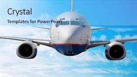  Presentation with jet plane - Theme enhanced with airplane engine - jet plane background and a light blue colored foreground