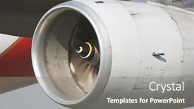  Presentation with airplane engine - Beautiful PPT theme featuring technical investigation - airplane engine backdrop and a gray colored foreground