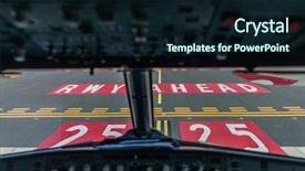  Presentation with cockpit - Amazing PPT layouts having airplane flight cockpit during takeoff backdrop and a wine colored foreground