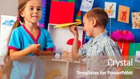  Presentation with let your dreams take flight - Beautiful PPT layouts featuring airplane in kindergartener or school backdrop and a coral colored foreground