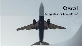  Presentation with airplane night sky - Audience pleasing presentation theme consisting of airplane in the sky bottom backdrop and a  colored foreground