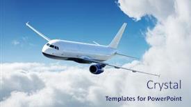  Presentation with sunny sky - Slide set enhanced with airplane-in-the-sky-flying background and a lemonade colored foreground