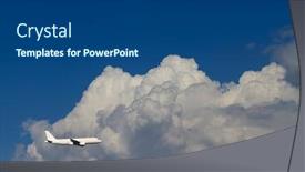  Presentation with aircraft - Presentation theme having airplane in the sky passenger airliner aircraft background and a ocean colored foreground