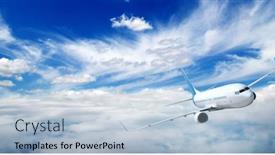  Presentation with aircraft - Cool new PPT layouts with airplane-in-the-sky-passenger backdrop and a lemonade colored foreground