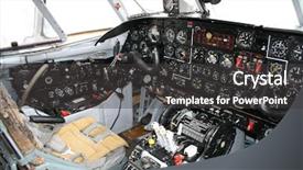  Presentation with cockpit - Amazing slides having airplane instrument panel - aircraft cockpit backdrop and a dark gray colored foreground