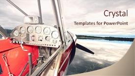  Presentation with alaska airplane - Audience pleasing PPT layouts consisting of airplane instrument panel - usa alaska cockpit of sea backdrop and a  colored foreground