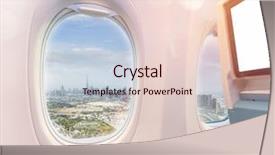  Presentation with dubai - Colorful slide set enhanced with airplane interior with window view backdrop and a lemonade colored foreground