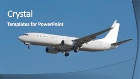  Presentation with white blank notebook silver - Slide set with airplane landing with blank white background and a teal colored foreground