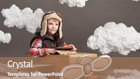  Presentation with airplane a320 - Presentation theme featuring airplane made of cardboard box background and a  colored foreground