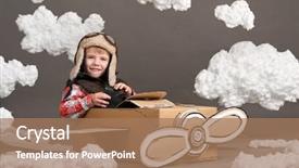  Presentation with airplane on a runway - Colorful presentation enhanced with airplane made of cardboard box backdrop and a  colored foreground