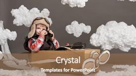  Presentation with airplane pilot - Slides enhanced with airplane made of cardboard box background and a coral colored foreground