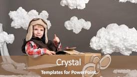  Presentation with airplane cash - Amazing theme having airplane made of cardboard box backdrop and a  colored foreground