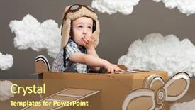  Presentation with airplane pilot - Audience pleasing theme consisting of airplane made of cardboard box backdrop and a  colored foreground