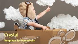  Presentation with apa style for care plan - Colorful PPT theme enhanced with airplane made of cardboard box backdrop and a  colored foreground