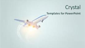  Presentation with airplane - Beautiful presentation theme featuring airplane mini model mixed media backdrop and a  colored foreground