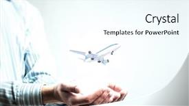  Presentation with airplane - Cool new presentation theme with airplane mini model backdrop and a cool aqua colored foreground