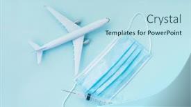  Presentation with respiratory - Beautiful slide deck featuring airplane-model-respiratory-protection-medical backdrop and a sky blue colored foreground