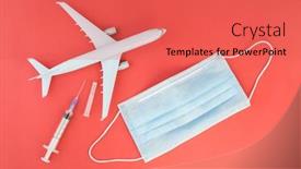  Presentation with respiratory - Slide deck having airplane-model-respiratory-protection-medical background and a red colored foreground