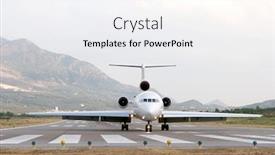  Presentation with airplane - Slide deck with airplane-on-the-airstrip background and a white colored foreground