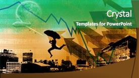  Presentation with fantasy full moon in night - Colorful presentation theme enhanced with airplane paint - full moon against stocks backdrop and a  colored foreground