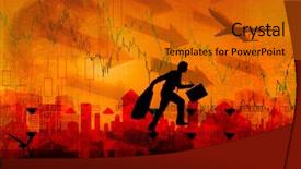  Presentation with fantasy full moon in night - PPT layouts consisting of airplane paint - full moon against stocks background and a gold colored foreground