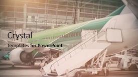  Presentation with runway - Theme consisting of airplane parked at runway background and a coral colored foreground