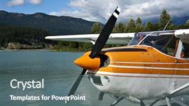  Presentation with plane - Beautiful PPT theme featuring aircraft canada - float plane backdrop and a gray colored foreground