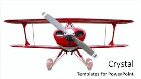  Presentation with red black and white - Presentation enhanced with propeller - red biplane isolated background and a white colored foreground