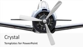  Presentation with plane - Slides featuring bombardier - retro plane on a white background and a white colored foreground