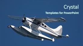  Presentation with scouting - PPT theme having scouting sports - seaplane background and a ocean colored foreground