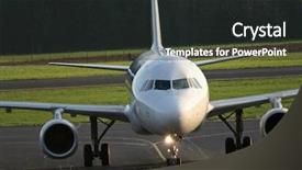  Presentation with safe - Amazing presentation design having airplane safe on the ground backdrop and a dark gray colored foreground