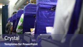  Presentation with airport - Colorful slides enhanced with airplane seats backdrop and a ocean colored foreground