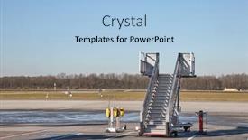  Presentation with stairs - PPT theme having airplane-stairs-at-an-airport background and a  colored foreground