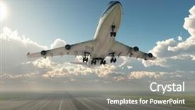  Presentation with airplane take off - PPT theme having tasty blueberry muffins isolated on a white background and a lemonade colored foreground