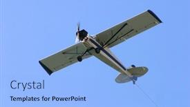  Presentation with towing - Colorful presentation design enhanced with airplane-towing-banner backdrop and a light blue colored foreground