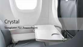  Presentation with airplane - PPT layouts having airplane tray table on seat background and a light gray colored foreground